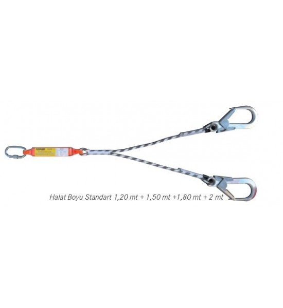 ÇİFT BACAKLI KANCA KARABİNALI ŞOK EMİCİ GÖVDE