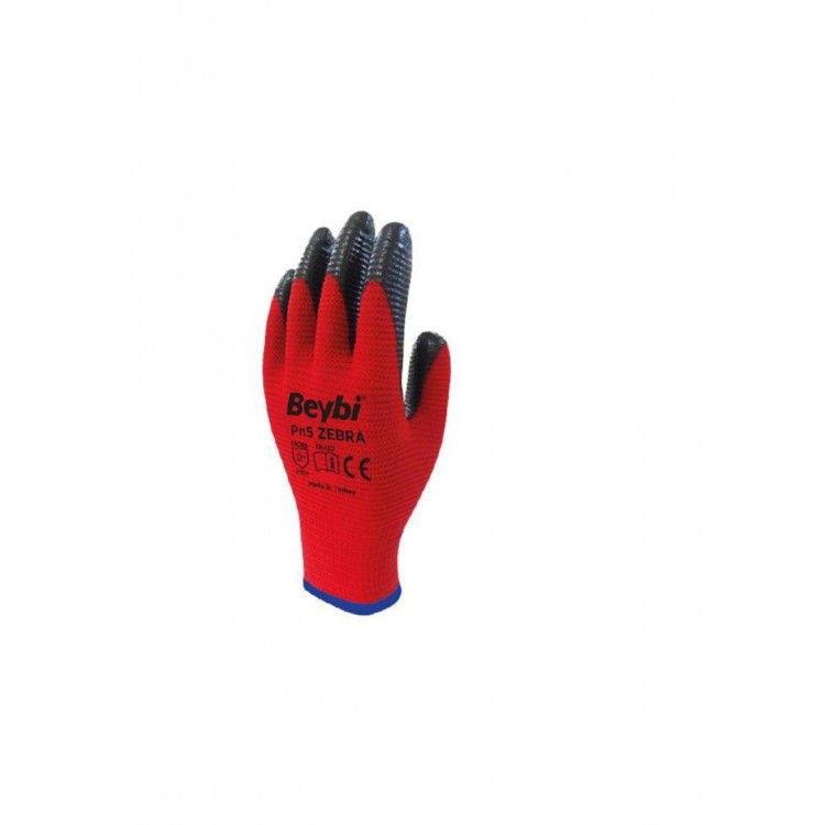 PN ZEBRA YARI NİTRİL KAPLI POLYESTER ELDİVEN PN ZEBRA YARI NİTRİL KAPLI POLYESTER ELDİVEN