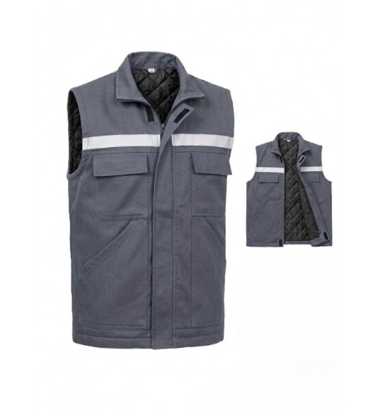 7*7 İÇİ KAPİTONELİ REFLEKTÖRLÜ YELEK GRİ