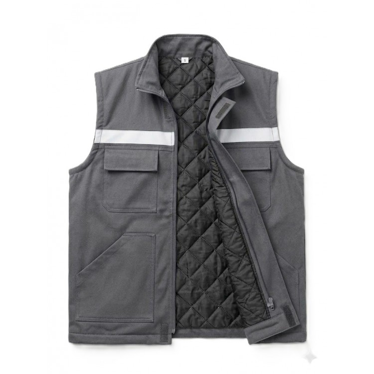 7*7 İÇİ KAPİTONELİ REFLEKTÖRLÜ YELEK GRİ