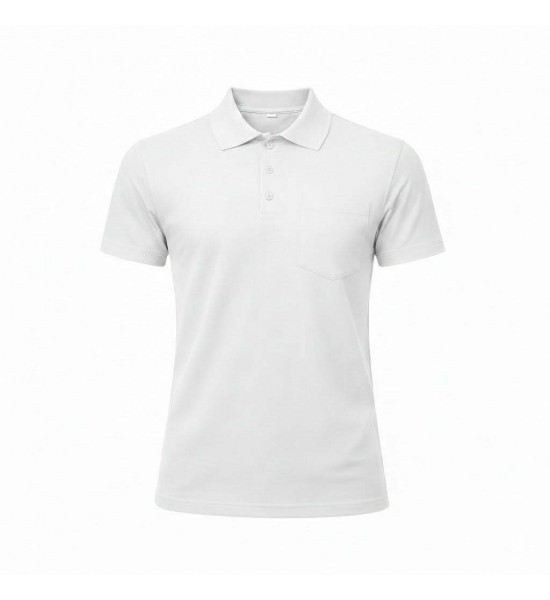 POLO YAKA CEPLİ TİŞÖRT BEYAZ