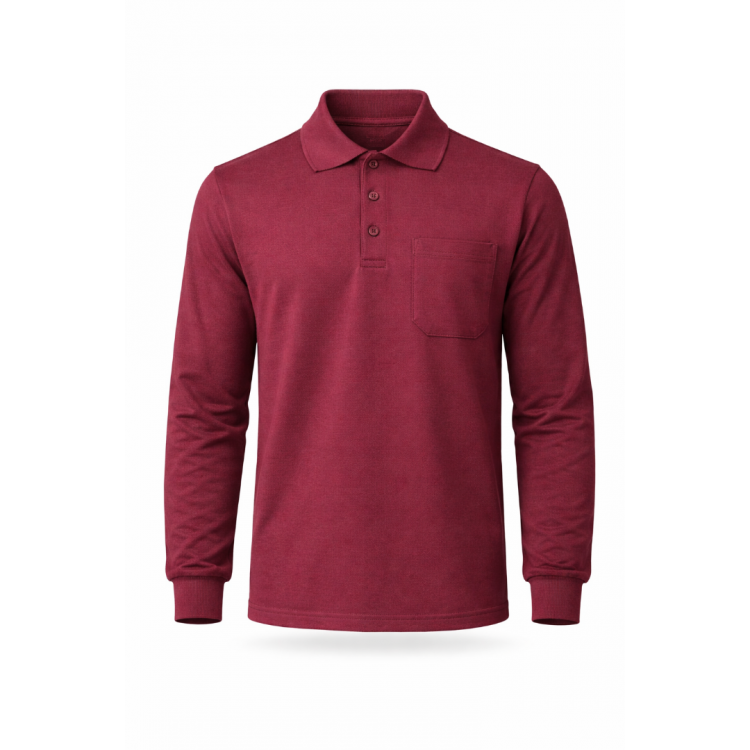 POLO YAKA SWEAT BORDO