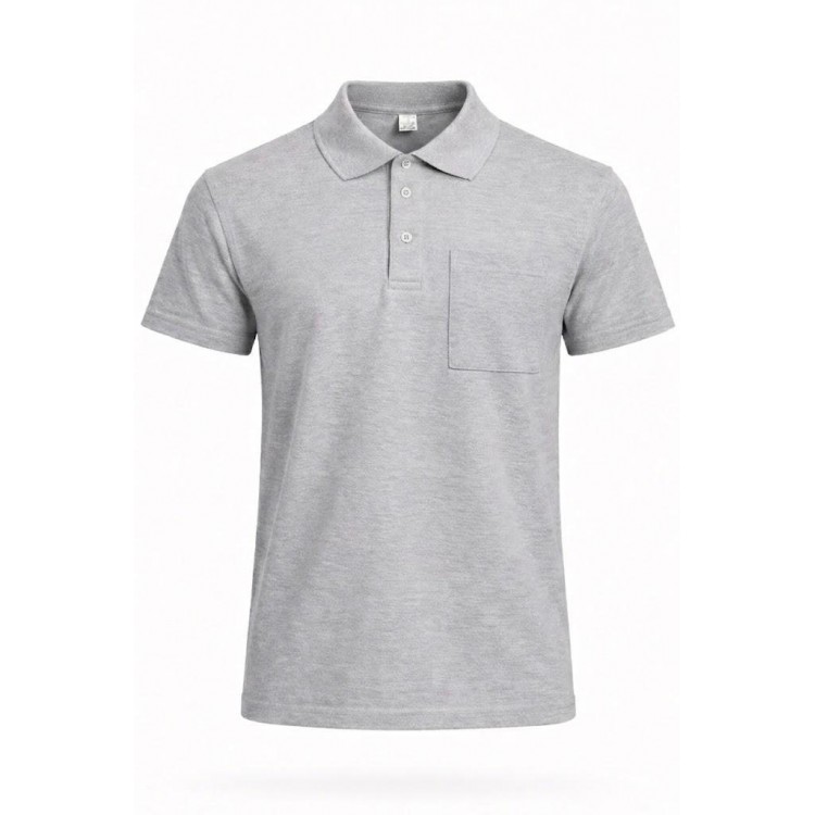 POLO YAKA CEPLİ TİŞÖRT GRİ