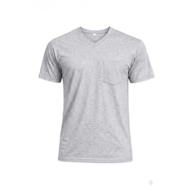 V YAKA TİŞÖRT GRİ