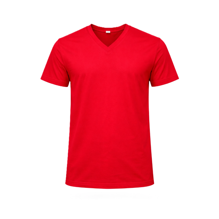 V YAKA TİŞÖRT KIRMIZI 