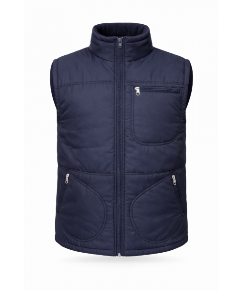 3 CEPLİ İÇİ POLARLI MİKRO YELEK LACİVERT