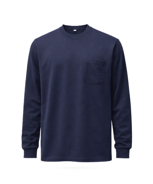 BİSİKLET YAKA SWEAT CEPLİ LACİVERT