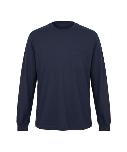 BİSİKLET YAKA UZUNKOL TİŞÖRT LACİVERT