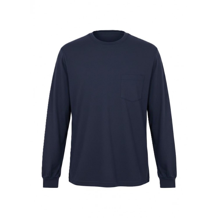 BİSİKLET YAKA UZUNKOL TİŞÖRT LACİVERT