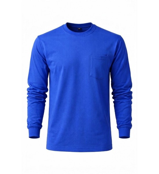  BİSİKLET YAKA SWEAT CEPLİ SAKS MAVİ