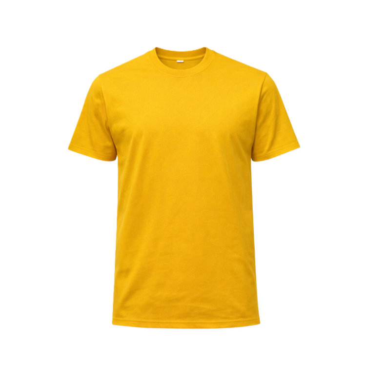 BİSİKLET YAKA T-SHIRT SARI