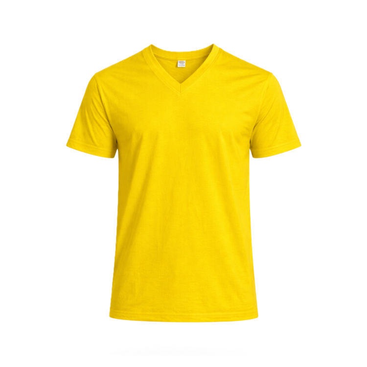 V YAKA TİŞÖRT SARI