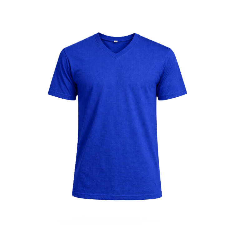 V YAKA TİŞÖRT SAXS MAVİ