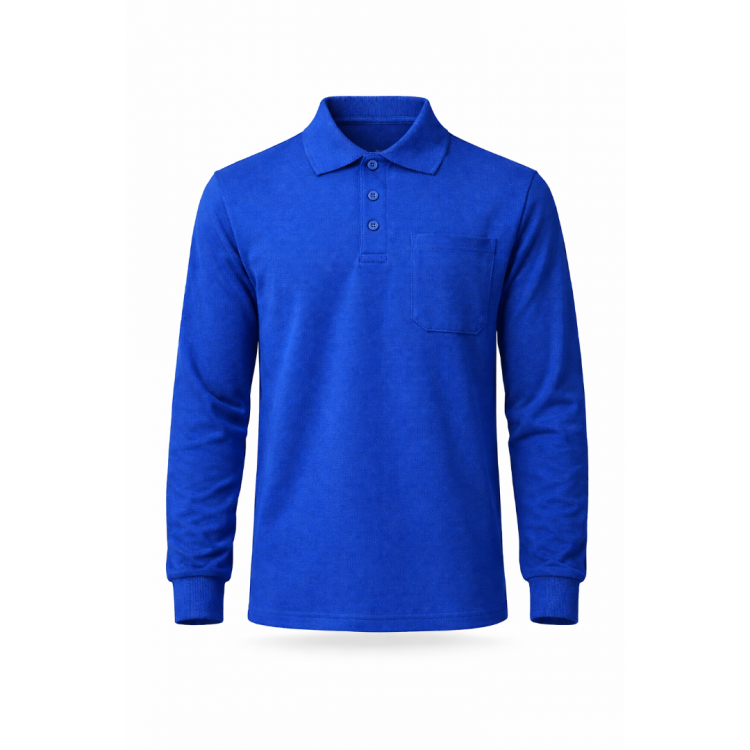  POLO YAKA SWEAT SAKS MAVİ