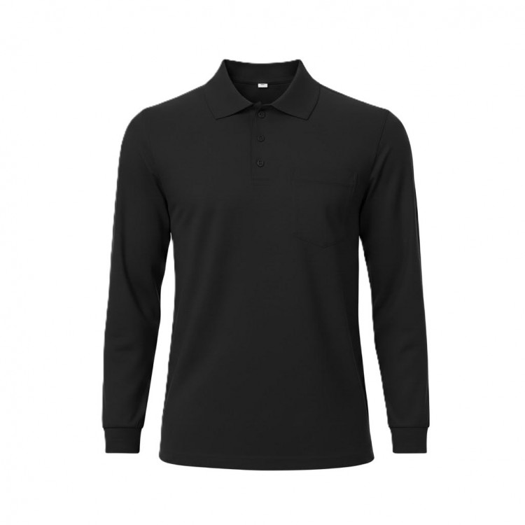 POLO YAKA UZUNKOL TİŞÖRT SİYAH