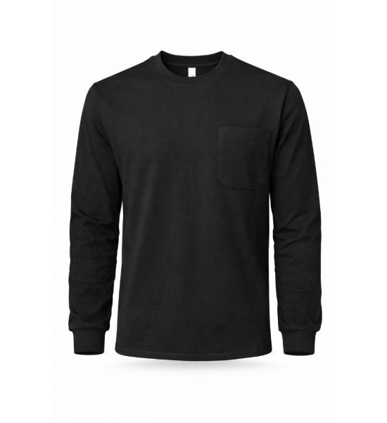  BİSİKLET YAKA SWEAT CEPLİ SİYAH