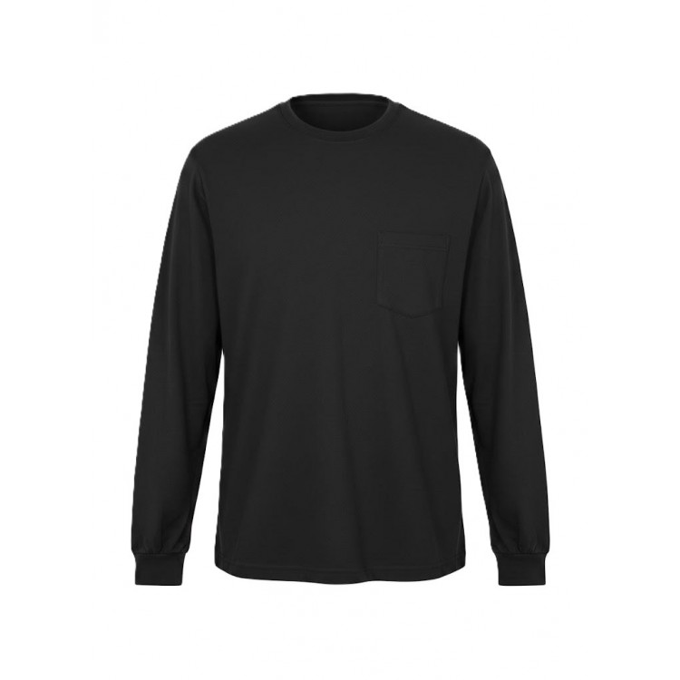 BİSİKLET YAKA UZUNKOL TİŞÖRT SİYAH