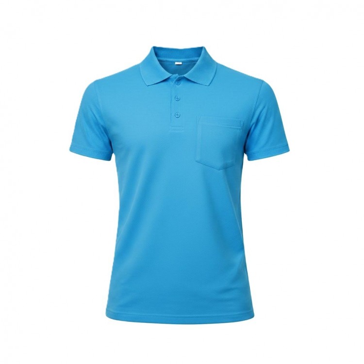 POLO YAKA CEPLİ TİŞÖRT TURKUAZ