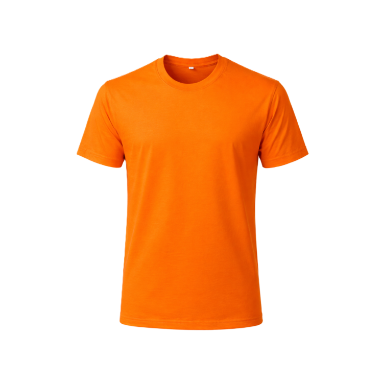 BİSİKLET YAKA T-SHIRT TURUNCU