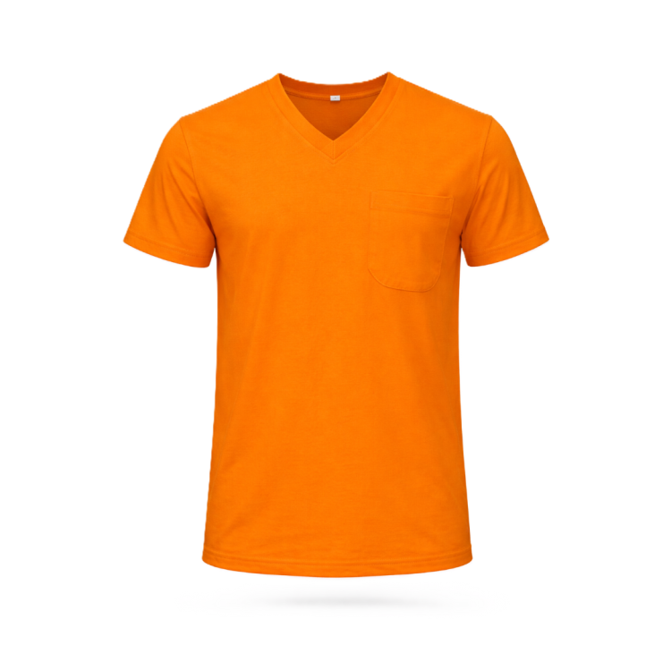 V YAKA TİŞÖRT TURUNCU