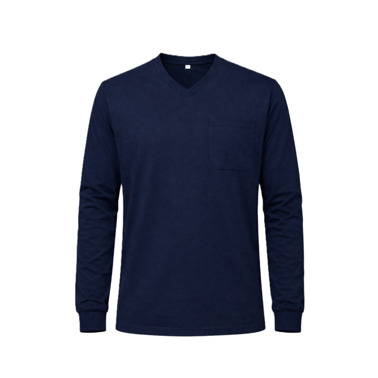 V YAKA UZUNKOL TİŞÖRT LACİVERT